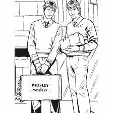 coloriage: Les jumeaux Fred et George Weasley de Harry Potter