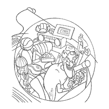 Coloring with a hero from Visiting the Robinsons in a time machine