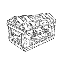coloriage: Coloration du coffre d'Hermione de Harry Potter