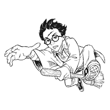 coloriage: Harry Potter joue Quidich