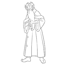 coloriage: Ollivander tient une baguette magique