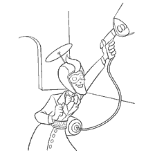 A character with a miracle gun ready to paint the ceiling.