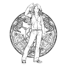 coloriage: Hermione Granger avec un volant de temps de Harry Potter