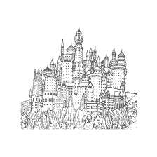 coloriage: Coloration du château de Hogwarts de Harry Potter