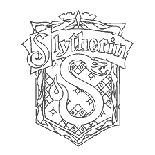 coloriage: Coloration des armoiries de la faculté de Slytherin de Harry Potter