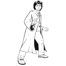 coloriage: Harry Potter dans un costume magique