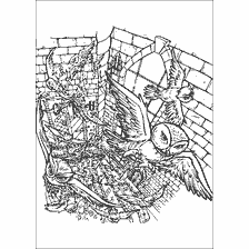 coloriage: Coloration avec les chouettes du monde de Harry Potter