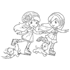 Charlotte Strawberry and Malinka on skates