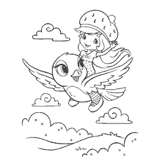 Charlotte Strawberry auf einem Vogel