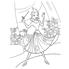 Girl conductor with frog orchestra