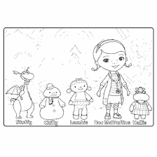 Malen Dr. Plüscheva mit den Charakteren Strafi, Chilly, Lambie, Halley und Doctor Plüscheva selbst