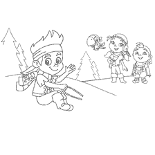 Jake and Neverland pirates: Jake sleighs as his friends watch