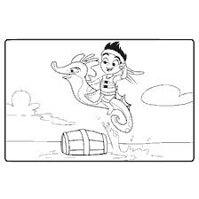 Jake and the Pirates of Neverland: Jake on a seahorse