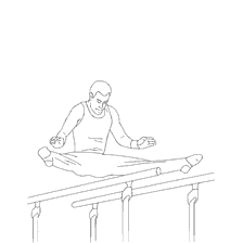 coloring page: Sports gymnastics - Exercise on the bars