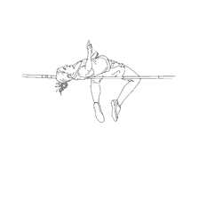 coloring page: Girl performing high jump in athletics