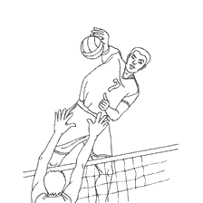 coloring page: Volleyball player preparing for attack