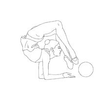 coloring page: Artistic gymnastics: exercise with the ball