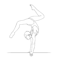 coloring page: A gymnast performing a log exercise