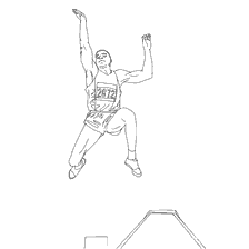 coloring page: Sport. Athletics. Long jumps.