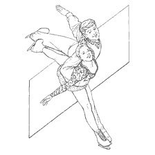 coloring page: Drawing skaters in pair figure skating