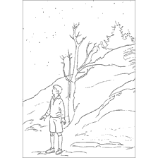 Edmund regarde le ciel d'hiver à Narnia
