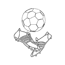 Bola de fútbol y botas de juego