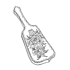 Een oplossing met Oeral-Siberisch schilderij met bloemen en patronen.