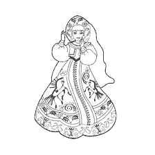 Mezen painting: Russian beauty in the outfit