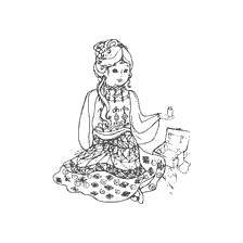 Mezen painting: Along with the pattern