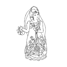 Russian beauty with Permogorsk painting