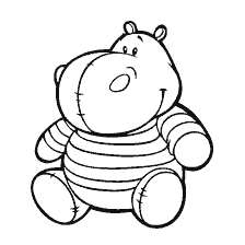 coloring page: Coloring toys Behemotic in black and white style