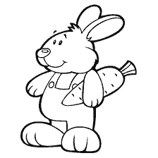 coloring page: Coloring a rabbit with a carrot in his hands