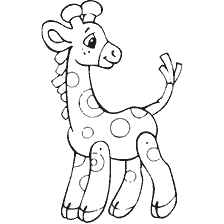 coloring page: Coloring toy giraffe with round spots