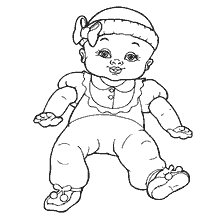 coloring page: Drawing a doll Baby for coloring