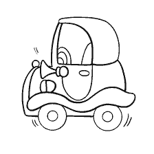 coloring page: Coloring toys of a car with a trunk