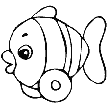 coloring page: Contour coloring of toy fish