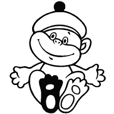 coloring page: Coloring with the image of a toy Monkey in a hat