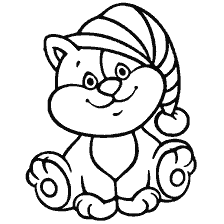 coloring page: Coloring picture of a kitten in a hat