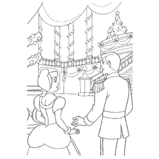 coloriage: Princesse et Prince au Palais du Nouvel An