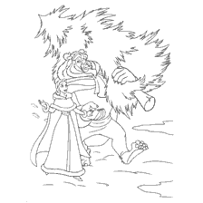 coloriage: Belle et la Bête célèbrent le Nouvel An