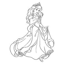 coloriage: Dessin d'Ariel dans un manteau d'hiver pour colorier