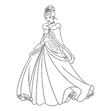 coloriage: Disney Princesse en robe du Nouvel An