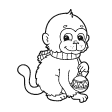 Kolorowanki Monkey z New Year 's Ball