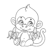 Affe mit Bananen