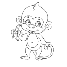 Affe mit Bananen