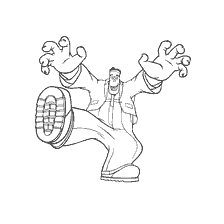 coloring page: Drawing of the Frankenstein monster from the cartoon Monster on vacation