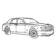 Schwarz und weiß Färbung Rolls-Royce Phantom