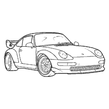 Zeichnung Färbung eines Porsche-Autos für Kinder