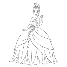 pagina da colorare: Principessa Tiana della Principessa e della Rana