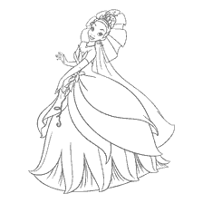 pagina da colorare: Principessa Tiana colorante della principessa e della rana